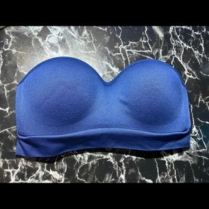 NAVY BLUE PADDED STRAPLESS BRA SIZE: M